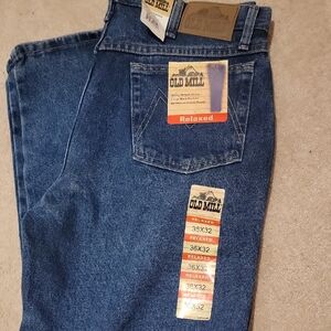 Men's Relaxed Fit Blue Jeans 36x32 New Old Mill